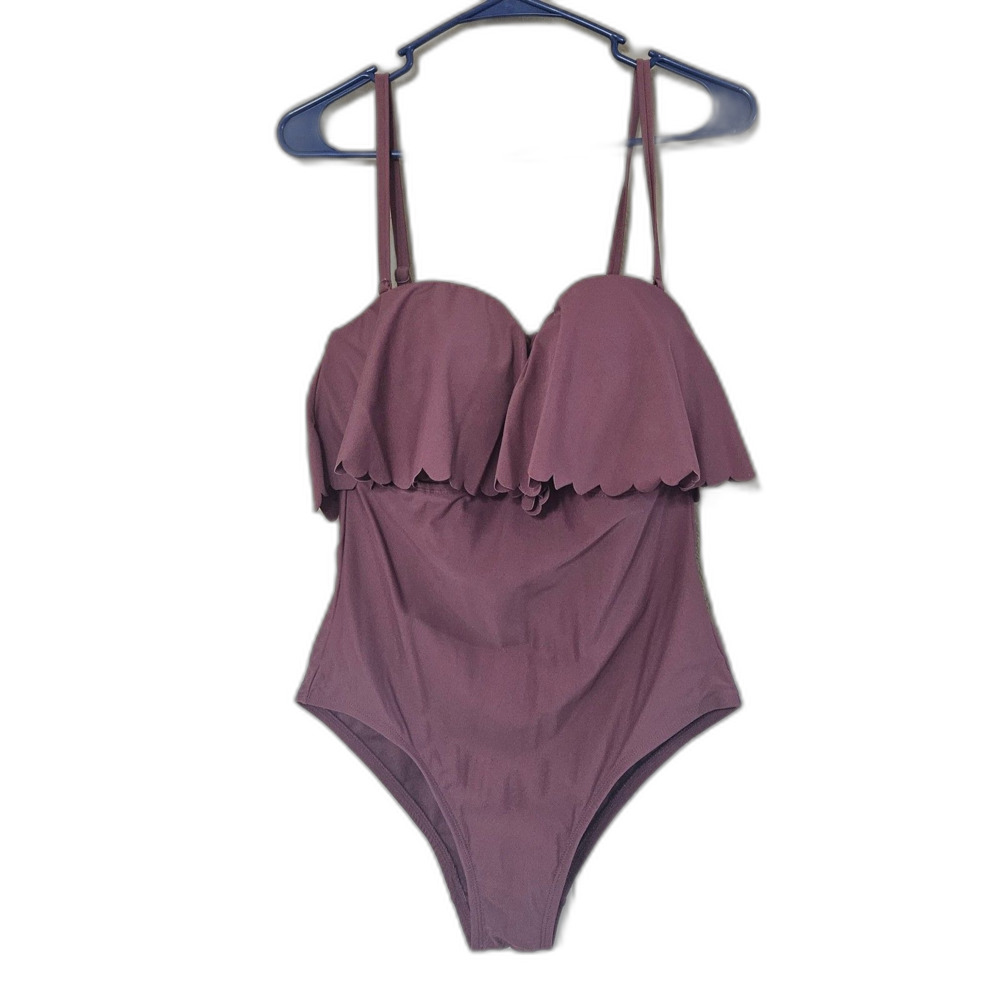 Kona Sol Flouncy One Peice Dusty Pink Swimsuit Size Large